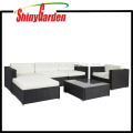 6PCS Patio al aire libre del jardín de mimbre de ratán sofá muebles conjunto